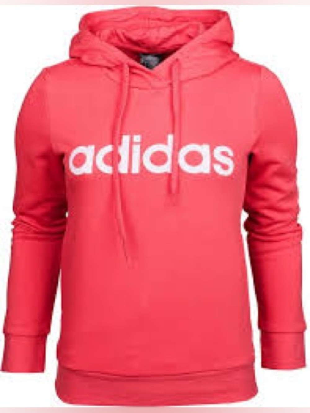 Adidas Women’s Orange Coral Essentials Linear Logo Hoodie Sweatshirt Medium